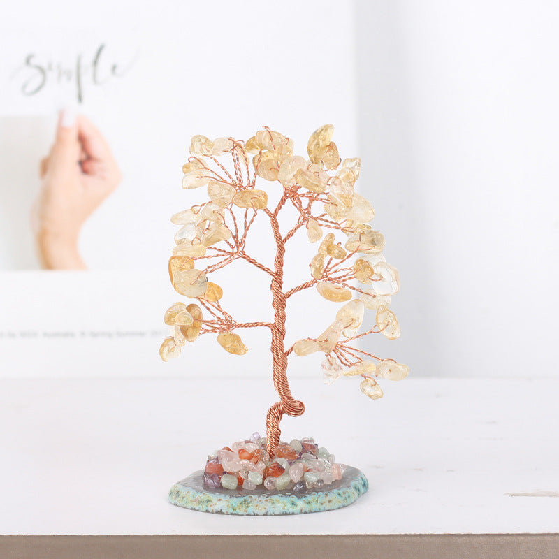 Japanese Healing Decoration Citrine Red Agate Table Ornament
