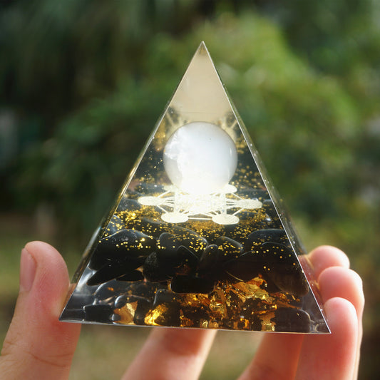 Pyramid Of Ogan Ornaments Natural Crystal Gravel Energy Tower