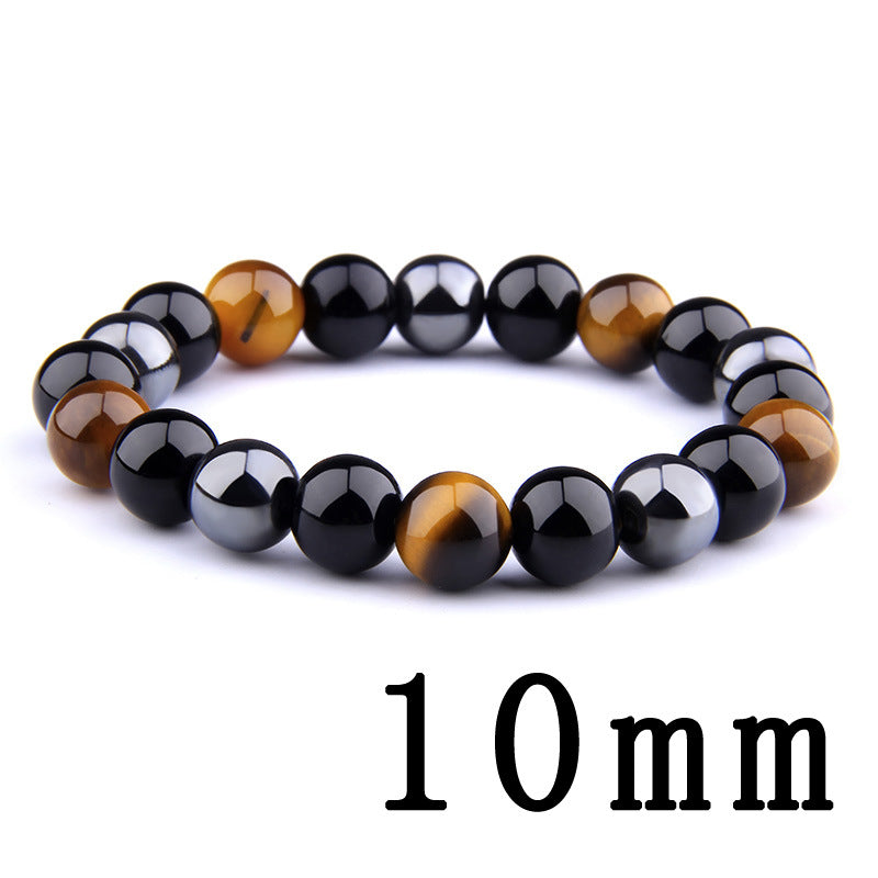 Men's Tiger's Eye Obsidian Hematite Elastic Bracelet