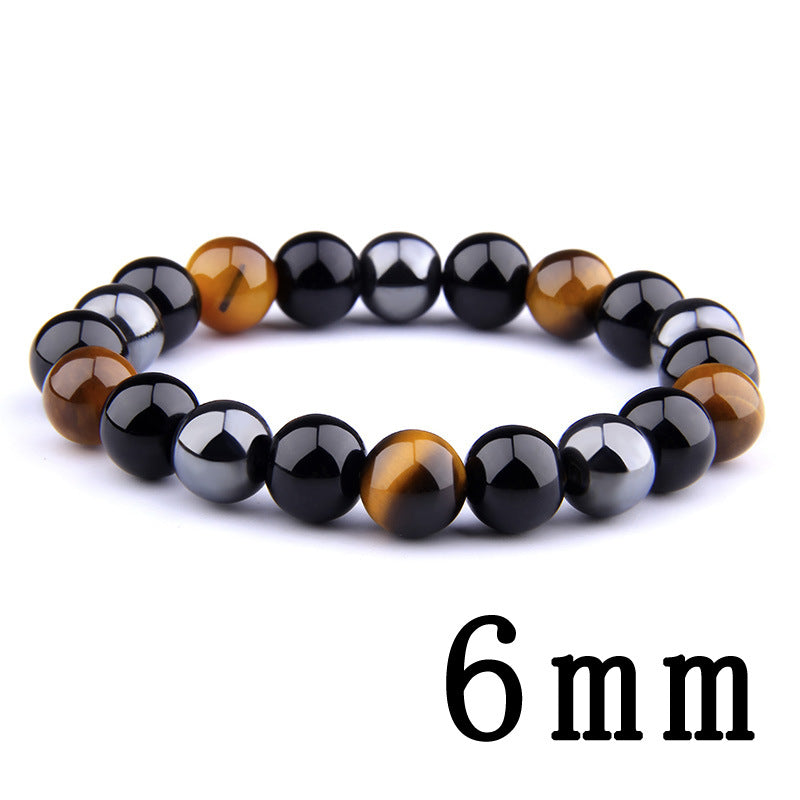 Men's Tiger's Eye Obsidian Hematite Elastic Bracelet