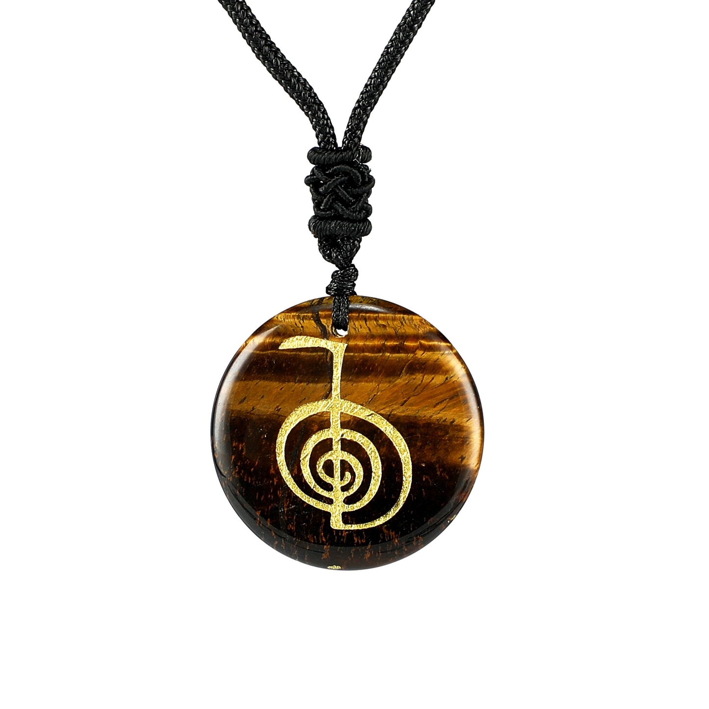 Natural Crystal Agate Stone Carving Spiral Aura Pendant Necklace Jewelry