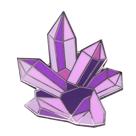 Purple crystal brooch