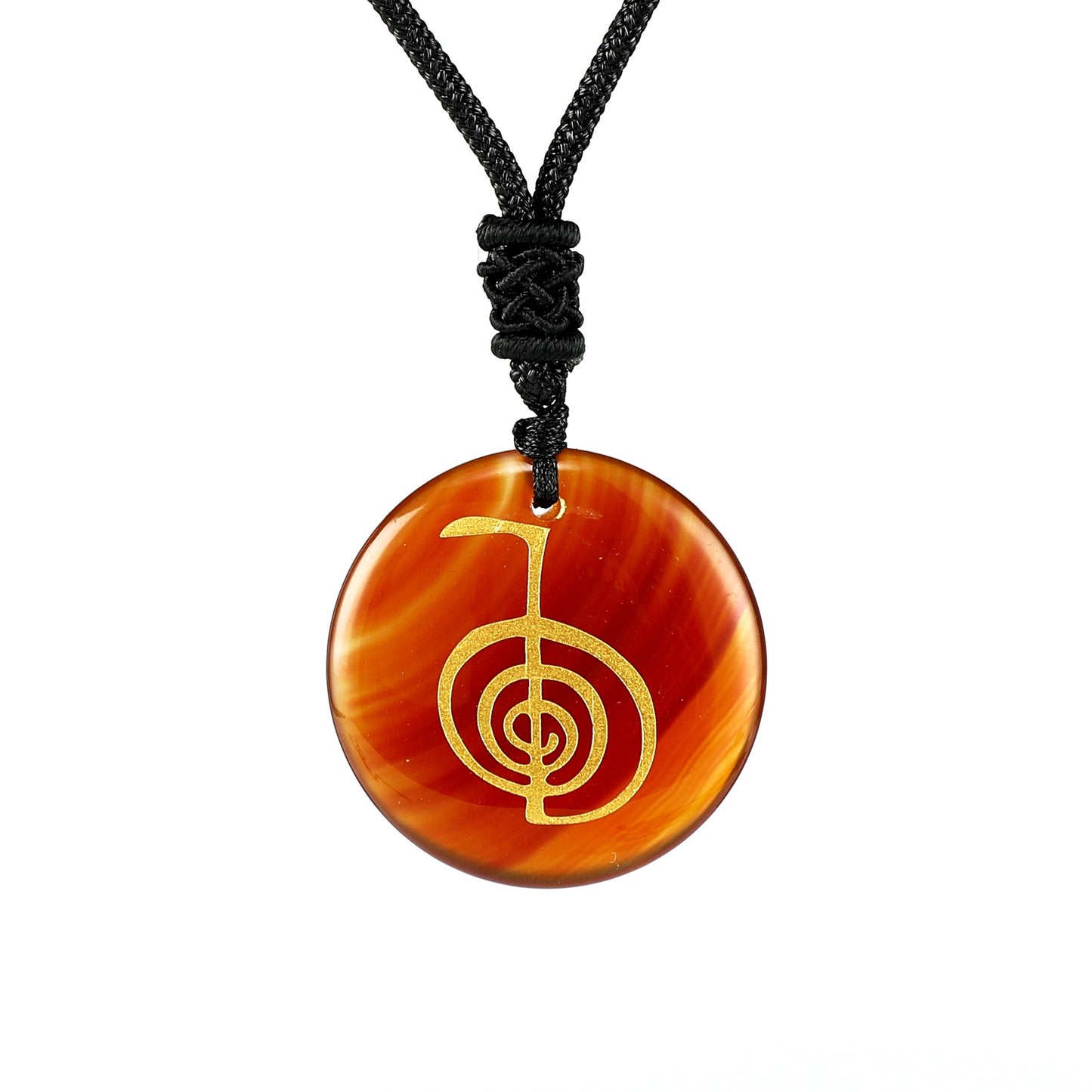 Natural Crystal Agate Stone Carving Spiral Aura Pendant Necklace Jewelry