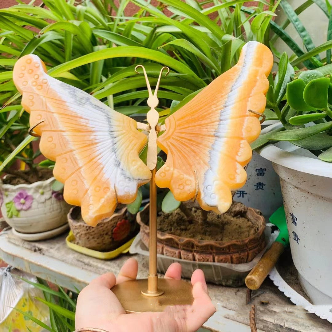 Natural Crystal Cave Stone Butterfly Wing Crystal Ornament