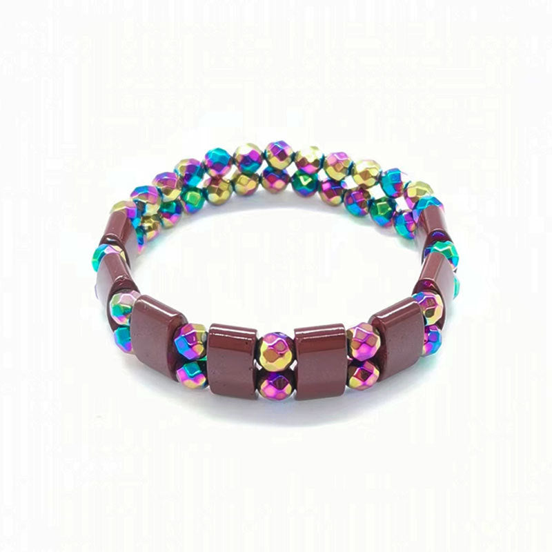 Double-layer Colorful Section Hematite Bracelets Hematite Magnet Bracelet Female