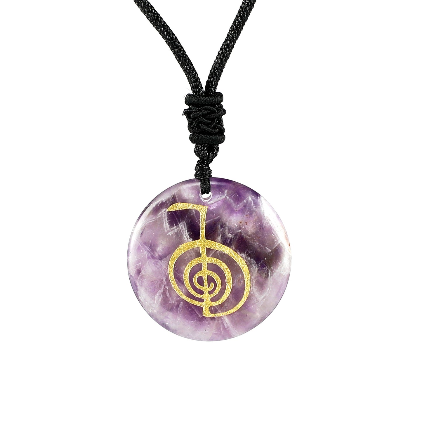 Natural Crystal Agate Stone Carving Spiral Aura Pendant Necklace Jewelry