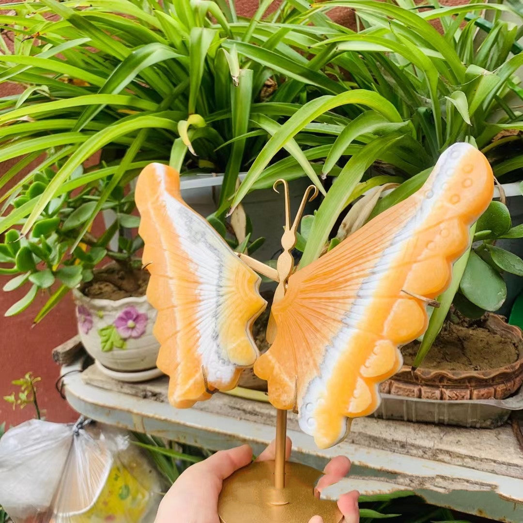 Natural Crystal Cave Stone Butterfly Wing Crystal Ornament