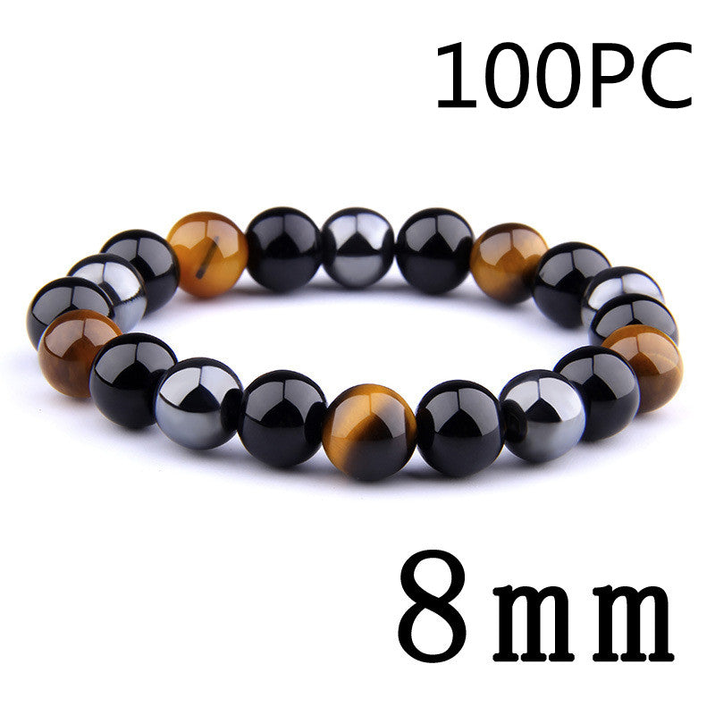 Men's Tiger's Eye Obsidian Hematite Elastic Bracelet