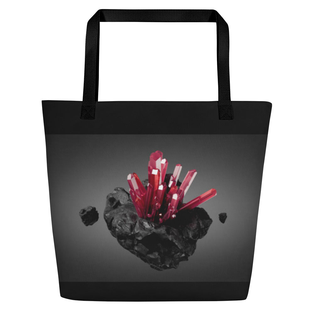 Red Crystal All-Over Print Large Tote Bag