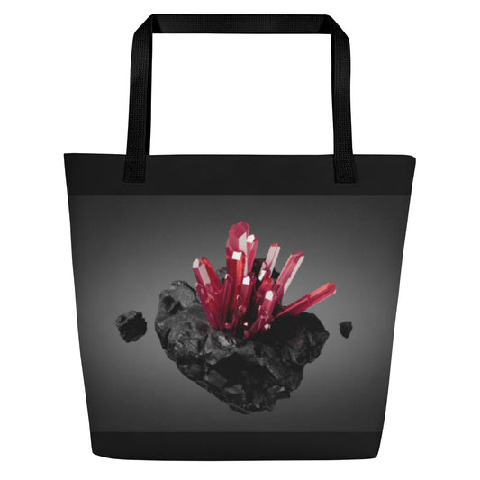 Red Crystal All-Over Print Large Tote Bag