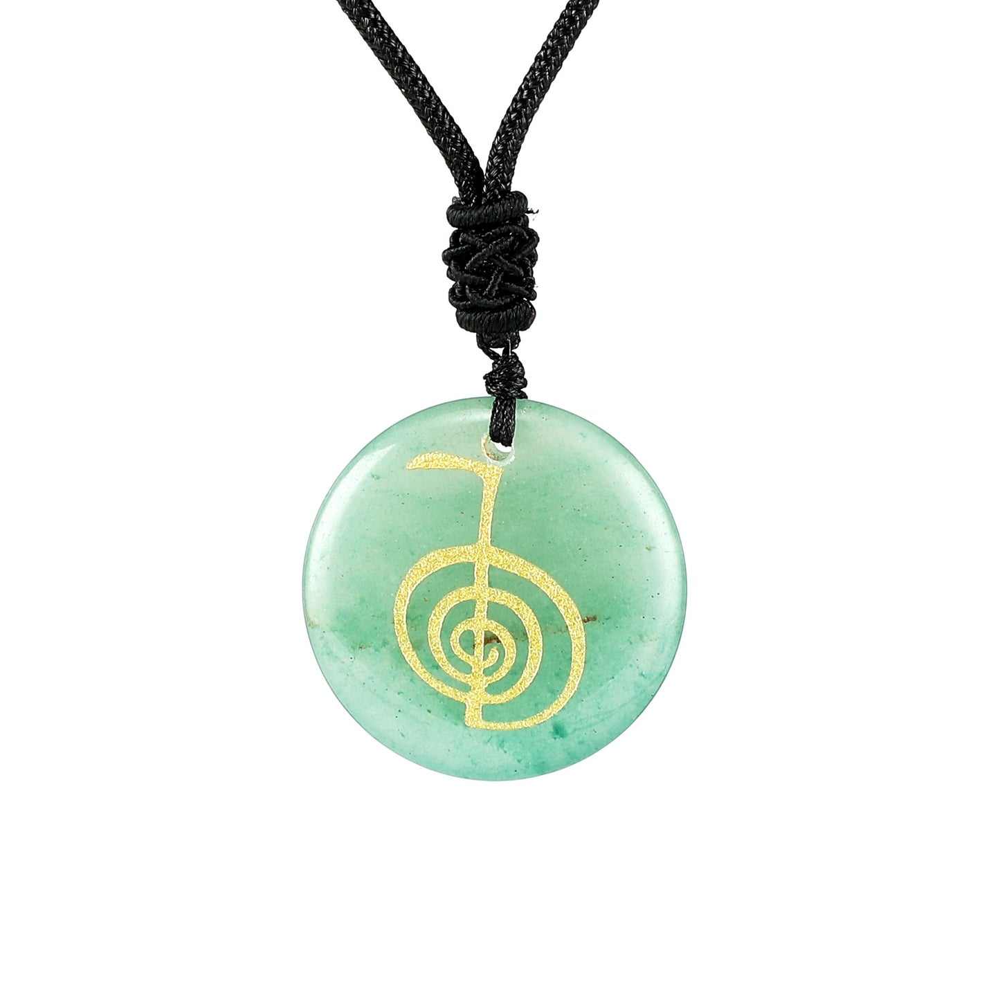 Natural Crystal Agate Stone Carving Spiral Aura Pendant Necklace Jewelry