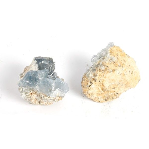 Natural Celestite Crystal Raw Stone Cluster Sky Blue Geode