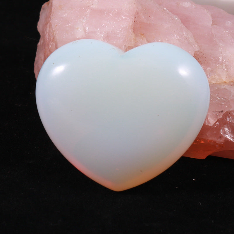 4pcs Natural crystal opal heart energy healing