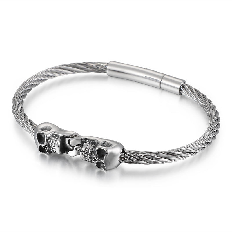 Skull Titanium Steel Bracelet Vintage